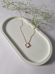 Pearl Clover Charm Necklace